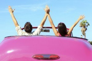 Couple in Pink Car